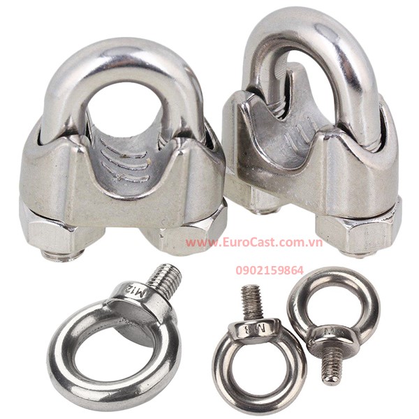 Investment Casting of steel wire rope clamp grip & eye bolts